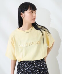 フロントバックロゴ箔プリントTシャツ