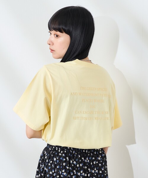 FREAK'S STORE(フリークスストア)の「フロントバックロゴ箔プリントTシャツ(Tシャツ/カットソー・レディース・杢グレー/オフホワイト/イエロー・フリ-)」の10枚目の写真