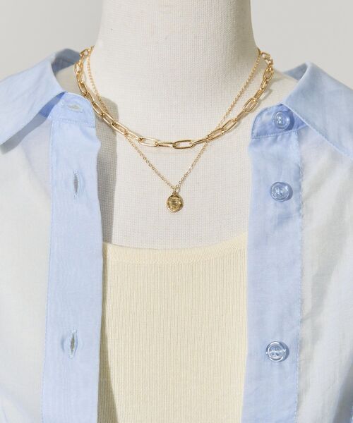 AMERICAN HOLIC（アメリカンホリック）の「2連チェーン×ワントップネックレス（ネックレス・レディース・シルバー/ゴールド・FREE）」の3枚目の写真
