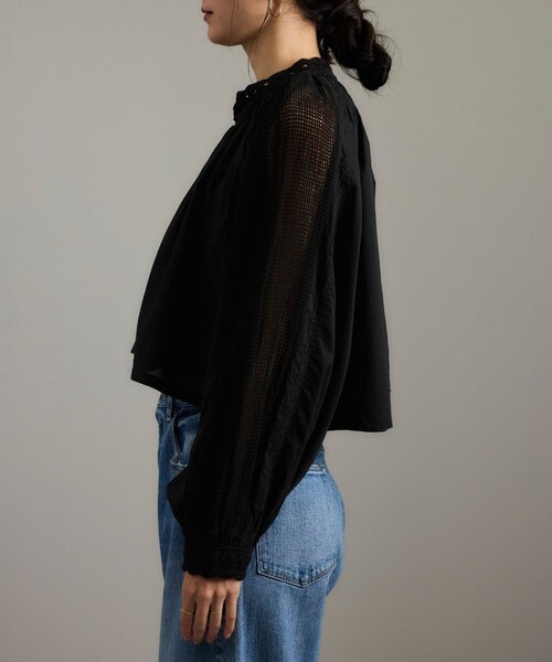 SALON adam et rope'（サロン アダム エ ロペ）の「【WEB限定】レースアクセントボリュームスリーブブラウス（シャツ/ブラウス・レディース・ブラック/オフホワイト・FREE）」の13枚目の写真