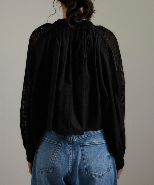 SALON adam et rope'（サロン アダム エ ロペ）の「【WEB限定】レースアクセントボリュームスリーブブラウス（シャツ/ブラウス・レディース・ブラック/オフホワイト・FREE）」の14枚目の写真