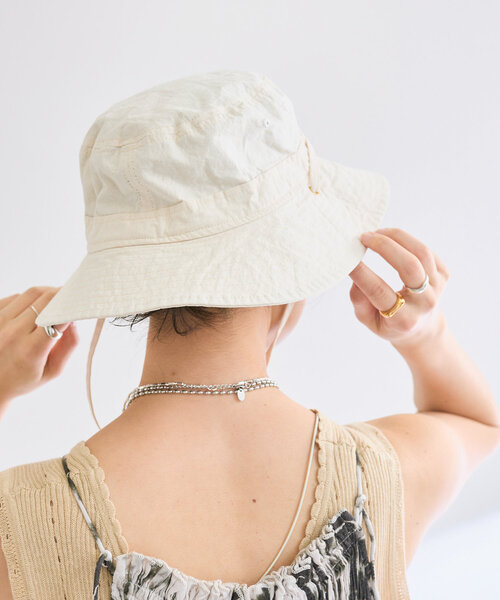 RIVE DROITE（リヴドロワ）の「【コーデのポイントに】コットンサファリハット（ハット・レディース・ベージュ/ブラック・FREE）」の15枚目の写真