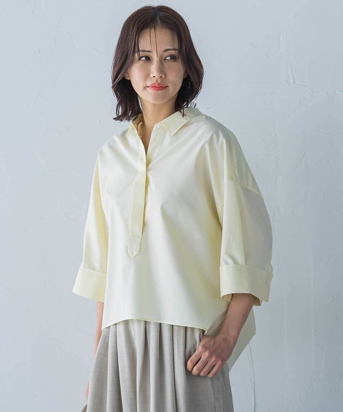 セール】シワ軽減オックスフォードブラウス≪洗濯機で洗える≫（シャツ