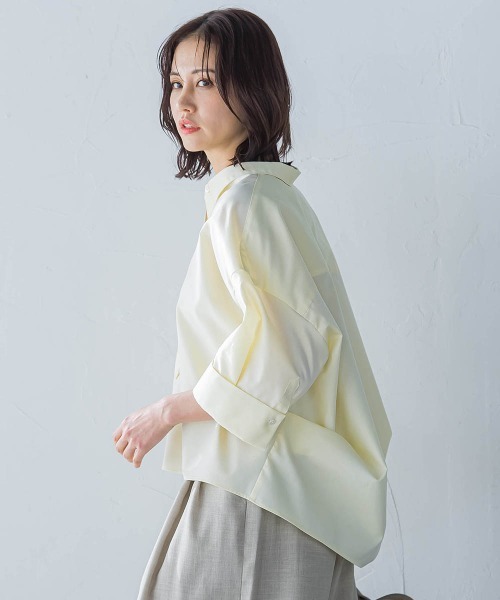 LAUTREAMONT（ロートレアモン）の「シワ軽減オックスフォードブラウス≪洗濯機で洗える≫（シャツ/ブラウス・レディース・グリーン/イエロー/ホワイト/ライトブルー・9号）」の19枚目の写真