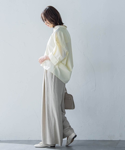 LAUTREAMONT（ロートレアモン）の「シワ軽減オックスフォードブラウス≪洗濯機で洗える≫（シャツ/ブラウス・レディース・グリーン/イエロー/ホワイト/ライトブルー・9号）」の14枚目の写真