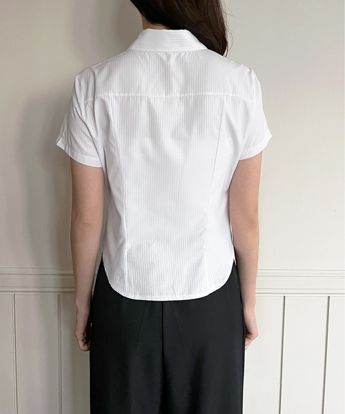 by muni:r（バイ ムニール）の「ストライプ半袖シャツ（シャツ/ブラウス・レディース・ブルー/ホワイト・FREE）」の18枚目の写真