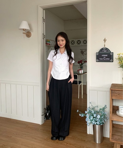 by muni:r（バイ ムニール）の「ストライプ半袖シャツ（シャツ/ブラウス・レディース・ブルー/ホワイト・FREE）」の19枚目の写真