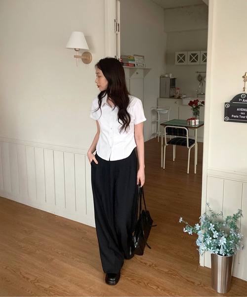 by muni:r（バイ ムニール）の「ストライプ半袖シャツ（シャツ/ブラウス・レディース・ブルー/ホワイト・FREE）」の21枚目の写真