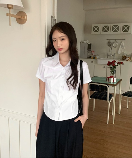 by muni:r（バイ ムニール）の「ストライプ半袖シャツ（シャツ/ブラウス・レディース・ブルー/ホワイト・FREE）」の22枚目の写真