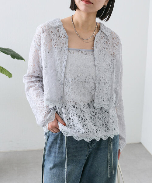 ミスティック　レースビスチェセット mystic（ミスティック）の「レースビスチェセットブラウス