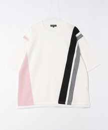 【Blue Standard/ブルースタンダード】接触冷感 COOLスムース フェイクレイヤード リラックスフィット切り替えデザインTシャツ