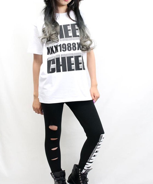 CHEER（チアー）の「反転ロゴプリントBIGTEE（Tシャツ/カットソー・レディース・ホワイト/ブラック・S/M/L）」の7枚目の写真