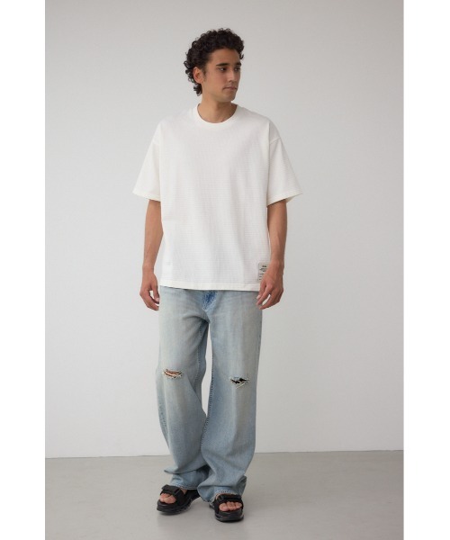 AZUL by moussy(アズールバイマウジー)の「サーフェイスチェンジミルスペックTシャツ(Tシャツ/カットソー・メンズ・オフホワイト/ライトブラック/ブロンズ・LARGE/MEDIUM)」の6枚目の写真