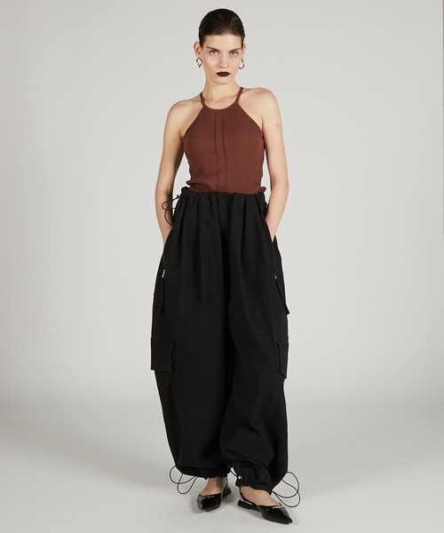 PRANK PROJECT（プランクプロジェクト）の「ワッシャーリップストップボリュームカーゴパンツ / Washer Ripstop Volume Cargo Pants（カーゴパンツ・レディース・ブラック/ホワイト・36/38）」の8枚目の写真