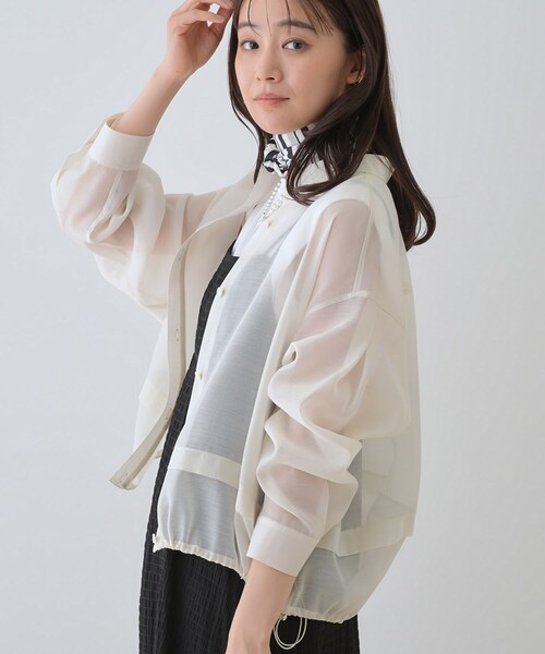 ブラウス シャツ 「洗える／ドロスト付」トレンドシアーシャツ レディース INDIVI ブラウス シャツ 「洗える／ドロスト付」トレンドシアー