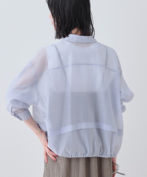 ブラウス シャツ 「洗える／ドロスト付」トレンドシアーシャツ レディース INDIVI ブラウス シャツ 「洗える／ドロスト付」トレンドシアー