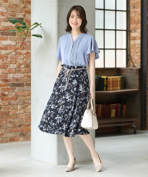 Honeys（ハニーズ）の「ベルト付フレアスカート（スカート・レディース・ネイビー系/ベージュ系その他/ブラック系その他/ホワイト系その他・LL/S/M/L）」の5枚目の写真