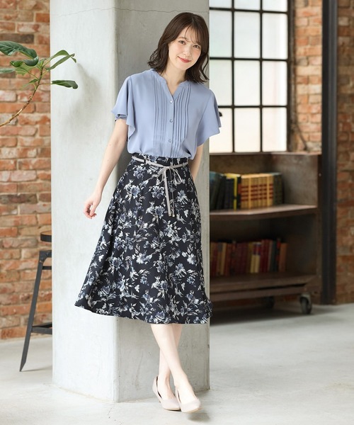 Honeys（ハニーズ）の「ベルト付フレアスカート（スカート・レディース・ネイビー系/ベージュ系その他/ブラック系その他/ホワイト系その他・LL/S/M/L）」の6枚目の写真