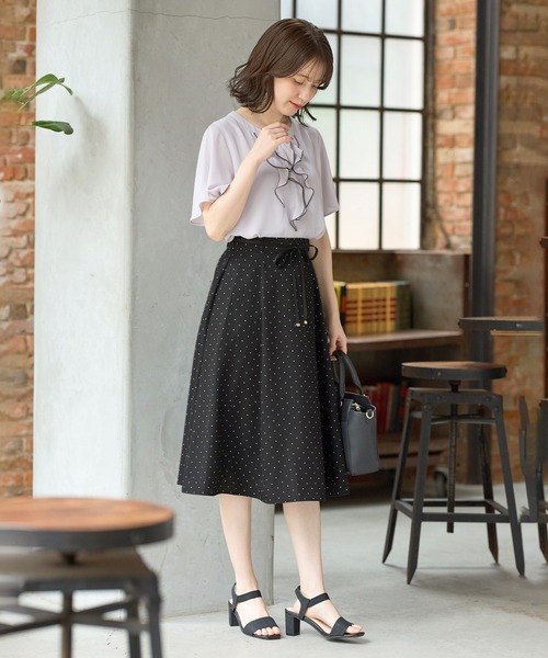 Honeys（ハニーズ）の「ベルト付フレアスカート（スカート・レディース・ネイビー系/ベージュ系その他/ブラック系その他/ホワイト系その他・LL/S/M/L）」の8枚目の写真