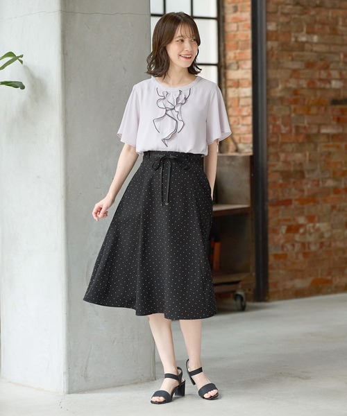 Honeys（ハニーズ）の「ベルト付フレアスカート（スカート・レディース・ネイビー系/ベージュ系その他/ブラック系その他/ホワイト系その他・LL/S/M/L）」の9枚目の写真