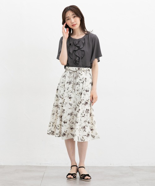 Honeys（ハニーズ）の「ベルト付フレアスカート（スカート・レディース・ネイビー系/ベージュ系その他/ブラック系その他/ホワイト系その他・LL/S/M/L）」の11枚目の写真