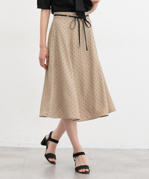 Honeys（ハニーズ）の「ベルト付フレアスカート（スカート・レディース・ネイビー系/ベージュ系その他/ブラック系その他/ホワイト系その他・LL/S/M/L）」の14枚目の写真