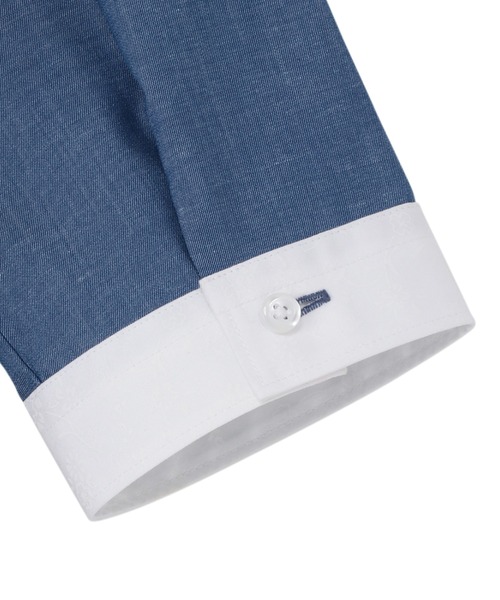 TOKYO SHIRTS(トウキョウシャツ)の「【透け防止】 形態安定ノーアイロン ワイド 7分袖ビジネスワイシャツ(ビジネスシャツ・レディース・ネイビー・S/M/L/LL/XL)」の3枚目の写真