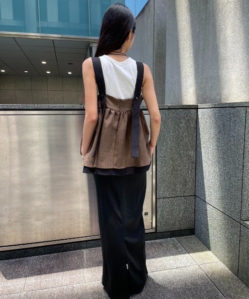 AIC.（エーアイシー）の「ロングベルトレイヤードキャミソール（キャミソール・レディース・グレー/ブラウン・FREE）」の14枚目の写真