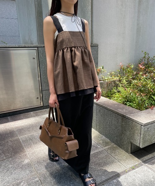 AIC.（エーアイシー）の「ロングベルトレイヤードキャミソール（キャミソール・レディース・グレー/ブラウン・FREE）」の11枚目の写真