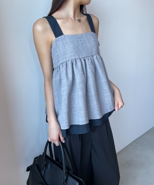 AIC.（エーアイシー）の「ロングベルトレイヤードキャミソール（キャミソール・レディース・グレー/ブラウン・FREE）」の21枚目の写真