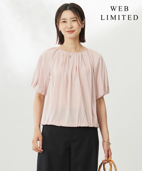 J.PRESS Ladies(J.プレス レディス)の「【WEB限定・洗える・接触冷感】バルーンジャージー カットソー(Tシャツ/カットソー・レディース・グレー系/ピンク系/アイボリー系・SMALL)」の3枚目の写真