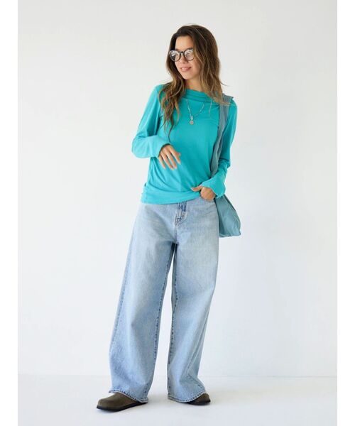 Ungrid（アングリッド）の「ハイウエストバギーデニム（デニムパンツ・レディース・ブルー/インディゴブルー・25inch/24inch/26inch）」の9枚目の写真