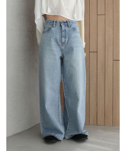 Ungrid（アングリッド）の「ハイウエストバギーデニム（デニムパンツ・レディース・ブルー/インディゴブルー・25inch/24inch/26inch）」の14枚目の写真