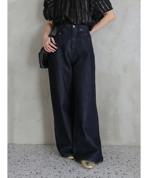 Ungrid（アングリッド）の「ハイウエストバギーデニム（デニムパンツ・レディース・ブルー/インディゴブルー・25inch/24inch/26inch）」の15枚目の写真