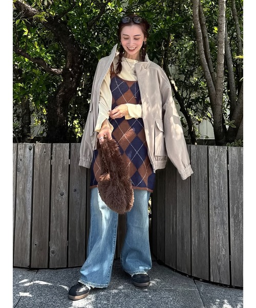 Ungrid（アングリッド）の「ハイウエストバギーデニム（デニムパンツ・レディース・ブルー/インディゴブルー・25inch/24inch/26inch）」の5枚目の写真