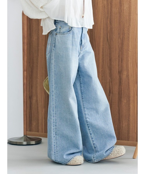 Ungrid（アングリッド）の「ハイウエストバギーデニム（デニムパンツ・レディース・ブルー/インディゴブルー・25inch/24inch/26inch）」の4枚目の写真