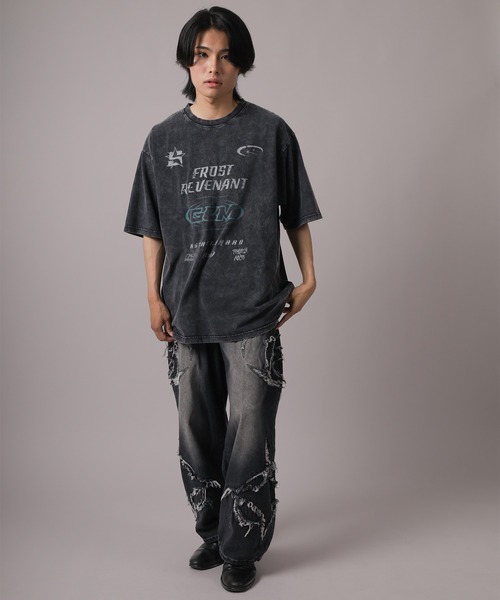 SlashDate(スラッシュデイト)の「【82】OVAL カットオフ デザイン ワイドデニム バギーパンツ(デニムパンツ・メンズ・ブルー/ブラック・M/L)」の14枚目の写真