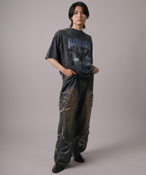 SlashDate(スラッシュデイト)の「【82】OVAL カットオフ デザイン ワイドデニム バギーパンツ(デニムパンツ・メンズ・ブルー/ブラック・M/L)」の20枚目の写真