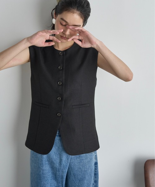 【最終値下げ】SHENERY フレンチスリーブ　リネン　ジャケット　ベスト SHENERY（シーナリー）の「フレンチスリーブジャケットベスト（ベスト