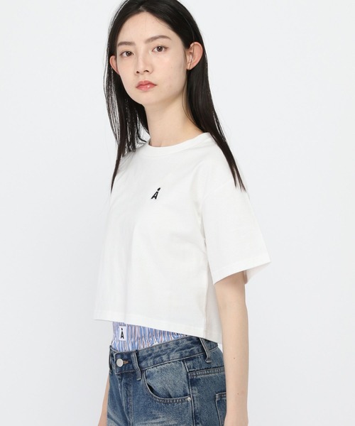ALAND（エーランド）の「ALAND／Aロゴクロップド半袖T（Tシャツ/カットソー・レディース・ブラック/ホワイト・SMALL/LARGE）」の19枚目の写真