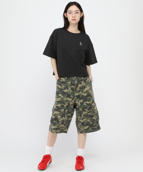 ALAND（エーランド）の「ALAND／Aロゴクロップド半袖T（Tシャツ/カットソー・レディース・ブラック/ホワイト・SMALL/LARGE）」の18枚目の写真