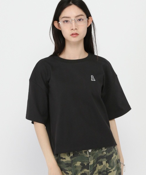 ALAND（エーランド）の「ALAND／Aロゴクロップド半袖T（Tシャツ/カットソー・レディース・ブラック/ホワイト・SMALL/LARGE）」の15枚目の写真