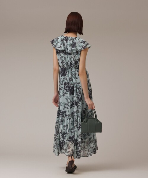 未使用級✨ダイアグラム ラインプリントワンピース 花柄 ロング 芸能人