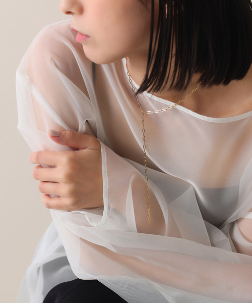 ペーパークリップチェーン50cmネックレス K18（ネックレス）｜Lilas