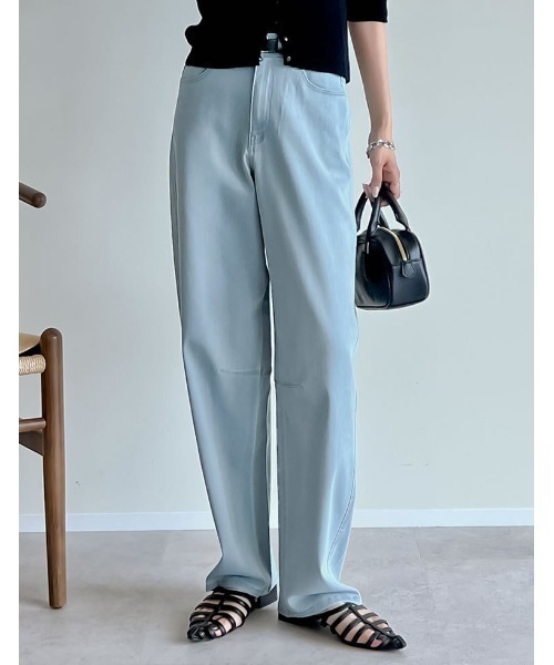 大きいサイズ有]チノorデニムエアリーストレッチバレルレッグパンツ