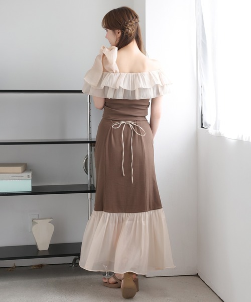 one after another NICE CLAUP(ワンアフターアナザーナイスクラップ)の「【セットアップ可能】切り替えロングスカート(スカート・レディース・アイボリー/ブラック/ブラウン・FREE)」の19枚目の写真