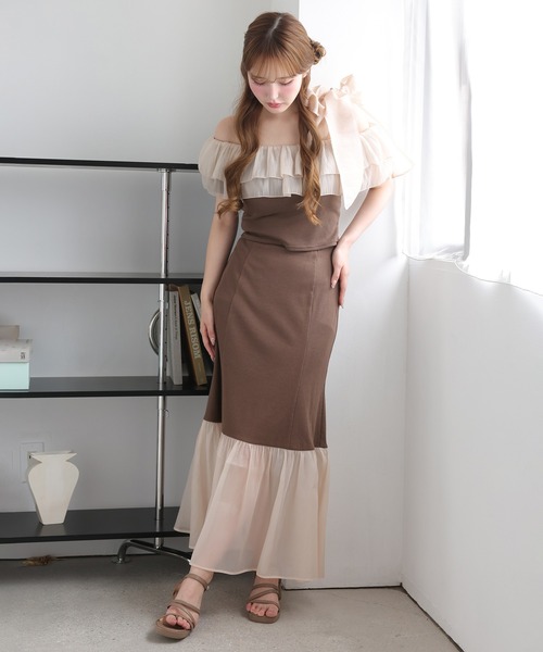 one after another NICE CLAUP(ワンアフターアナザーナイスクラップ)の「【セットアップ可能】切り替えロングスカート(スカート・レディース・アイボリー/ブラック/ブラウン・FREE)」の18枚目の写真