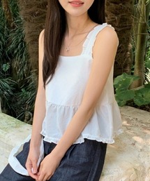 FREE STYLISTS（フリー スタイリスト）の「YUGA_YGMC　Back ribbon ruffle top（キャミソール）」