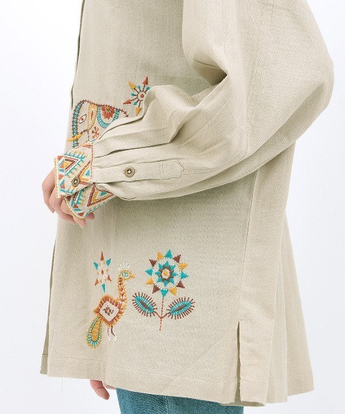 チチカカ（チチカカ）の「Rico カンタ刺繍モチーフシャツ（シャツ/ブラウス・レディース・ブラック/ベージュ・FREE）」の13枚目の写真