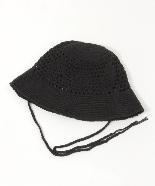 tiny tiny（ティニーティニー）の「クロシェ紐付きハット[tiny tiny(ティニーティニー)]（ハット・レディース・ブラック/ナチュラル・0）」の4枚目の写真